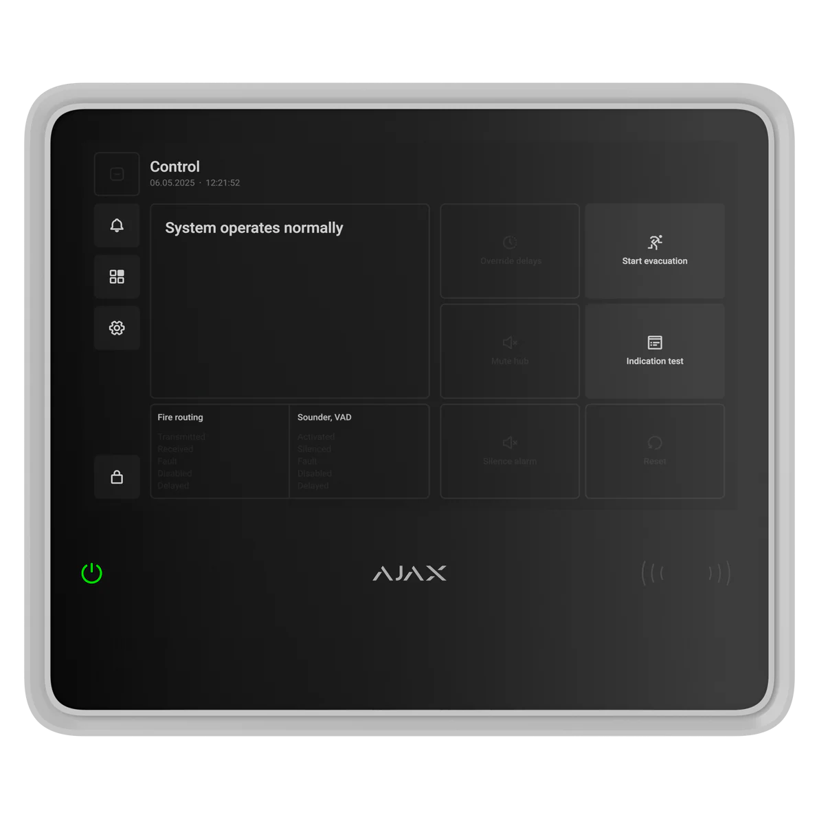Ajax EN54 Fire Hub Jeweller control panel